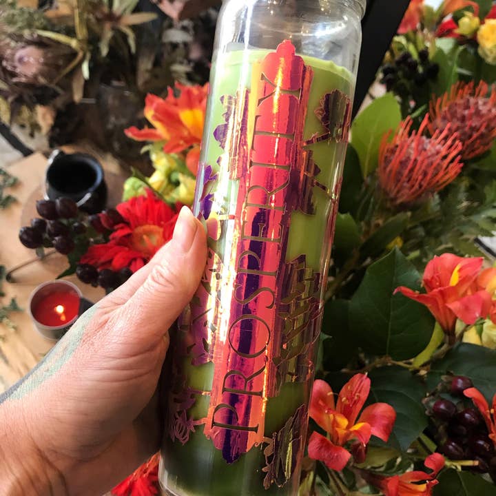 Prosperity Green Seven Day Candle - (Prosperity) Awakening Series for wholesale on Faire1