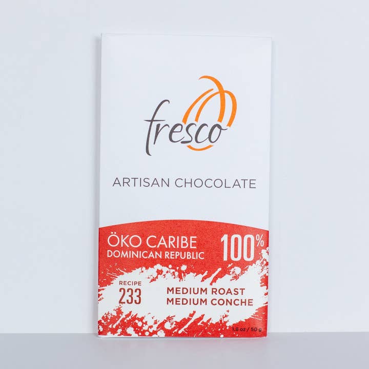 Öko Caribe 100% Medium Roast Chokolade - Opskrift 233 for engroshandel hos Fresco Chocolate