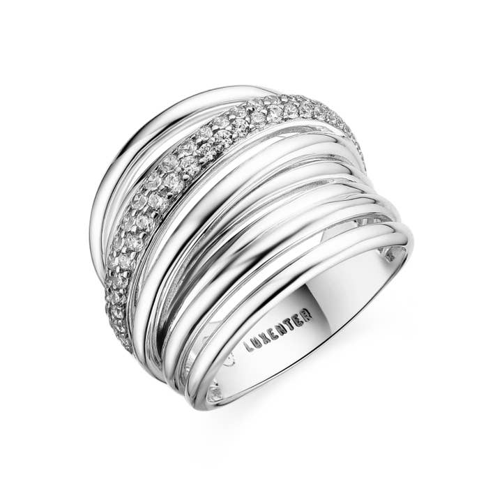 Anillo Luxenter de Plata de Ley 925 y Circonita Brillante acabado en rodio - Aslor para venta al por mayor de Luxenter