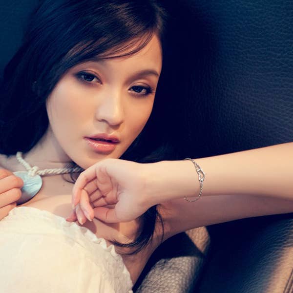 Gemscape UK - Vente Bracelets maillon et chaîne - Bracelet en argent en forme de cœur - Crochet ajustable, accessoire2