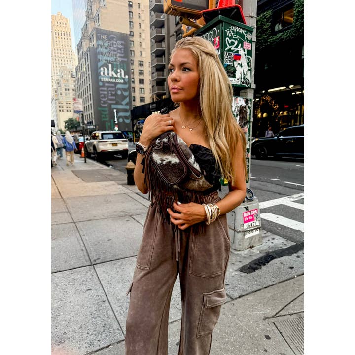 Boho Ranch Shop - Wholesale Belt Bag - Women's - Western Hairon Cowhide Fanny Pack - bum sling bag