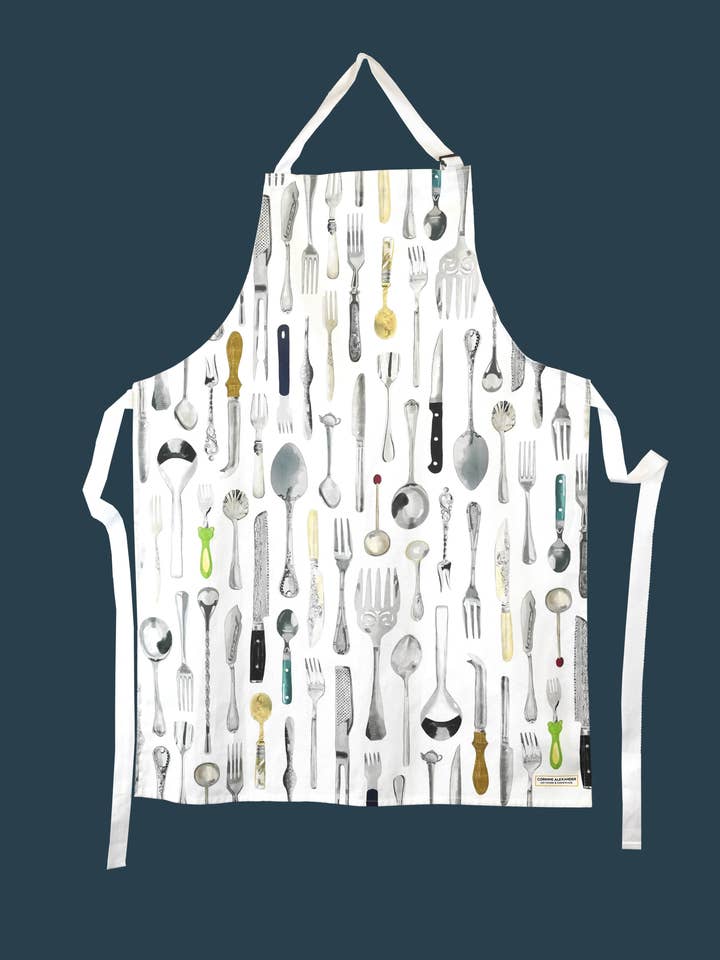 Avental The Cutlery Draw - Fabricado na Grã-Bretanha - Avental 100% Algodão por atacado de Corinne Alexander