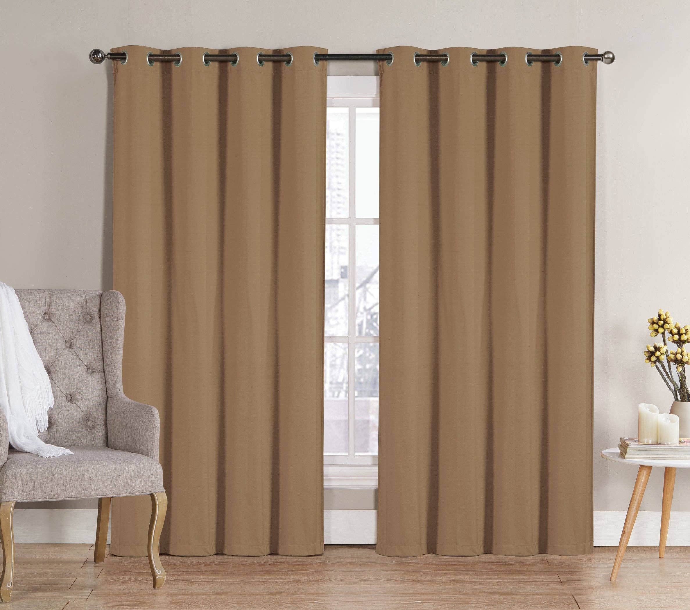 Linen Mart - Wholesale Curtain - Solid Grommet Top Thermal Insulated Blackout Window Curtain19