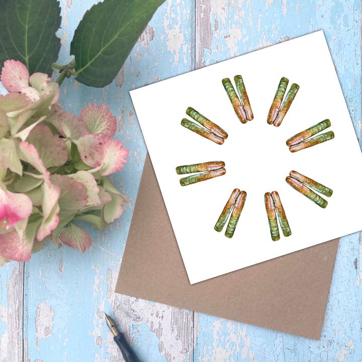 Razor Clams Blank sea shell card for wholesale by Utterly Conkers