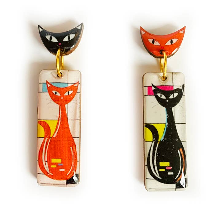 Atomic cat statement earrings uk jewellery retro earrings and other Purchase Wholesale statement jewellery. Free Returns & Net 60 Terms on Faire trending on Faire.