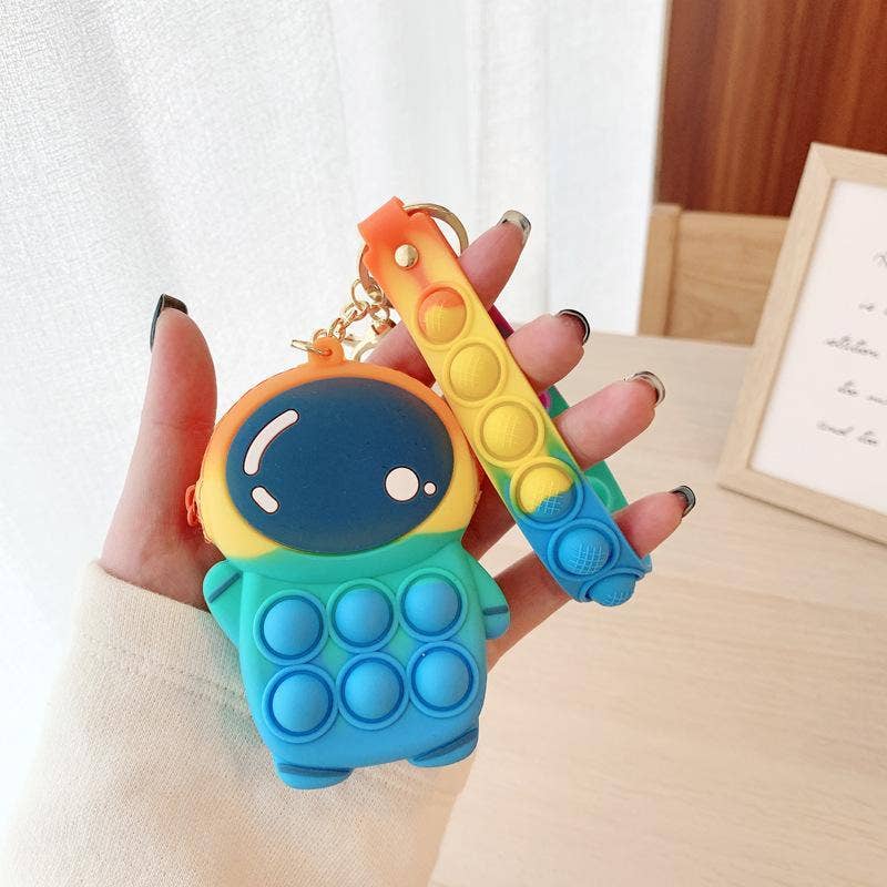 KiddieKickz - Wholesale Keychain - Kids - Small Keychain Coin Purse Spaceman Bear Fingertip Toy36