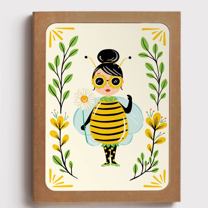 Bumble Bee Bug Fairy - Coffret de 8 cartes de notes (A2) pour la vente par Lucy Loves Paper
