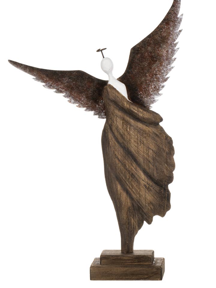 Angel with Open Wings On A Stand for wholesale by Shoeless Joe Ltd