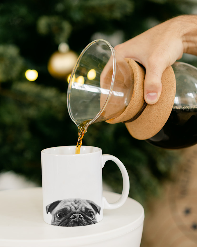 Perkie Prints - Wholesale Coffee Mug - Peeking Pug 1 Mug2