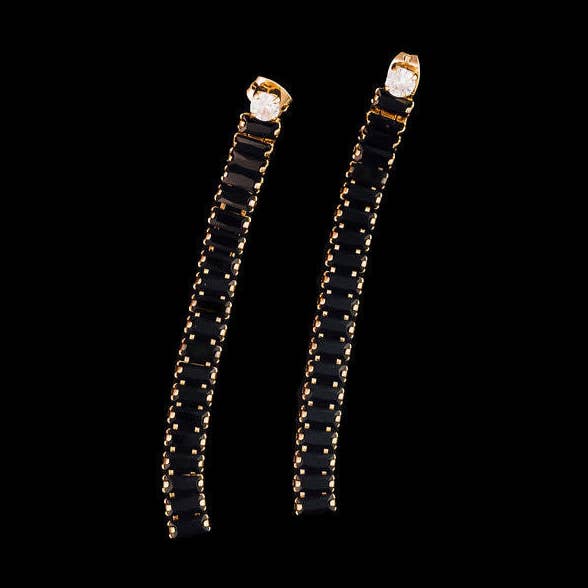 Steward & James - Wholesale Dangle Earrings - Kelce Dangle Earrings in Black0