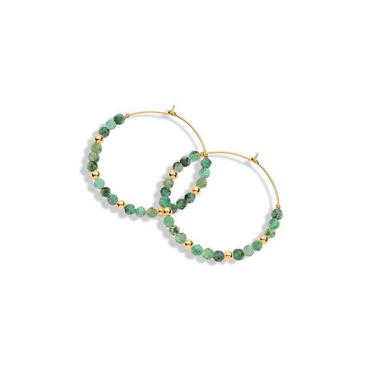 Zara Edelstein- und vergoldete Creolen für den Großhandel von Tatiana M Designs