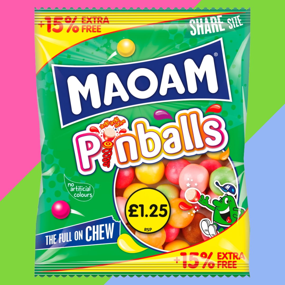 Gaffney's Sweets & Treats Wholesale - Wholesale Gummy - Maoam Pinballs Fruit & Cola Flavour Sharing Bag 14x161g0