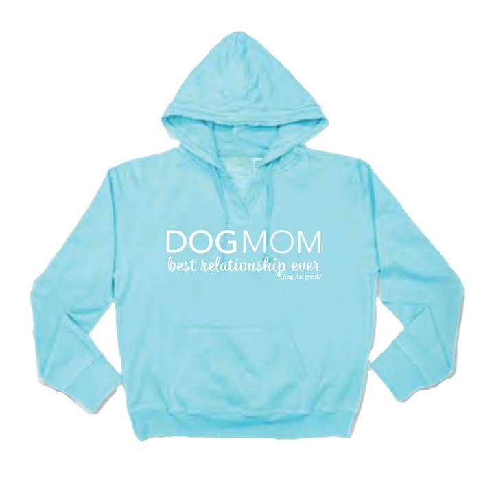 Mamma di Cane, Miglior Relazione di Sempre - Felpa con Cappuccio Turchese per la vendita all'ingrosso da parte di Dog is Good