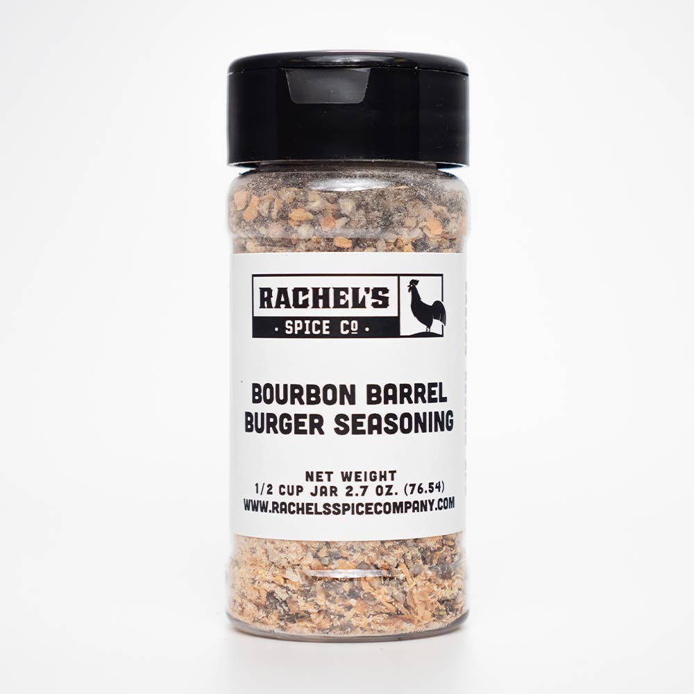 Rachel's Spice Company - Wholesale Dried spice mix - Bourbon Barrel Burger Seasoning - Custom Logo - 1/2 Cup Jar1