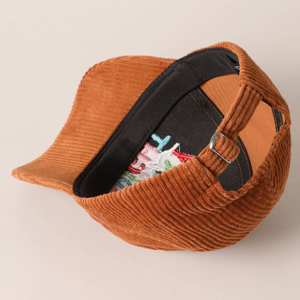 Fashion City - Wholesale Baseball Cap - Women's - MERRY BRIGHT Embroidery Corduroy Cap6