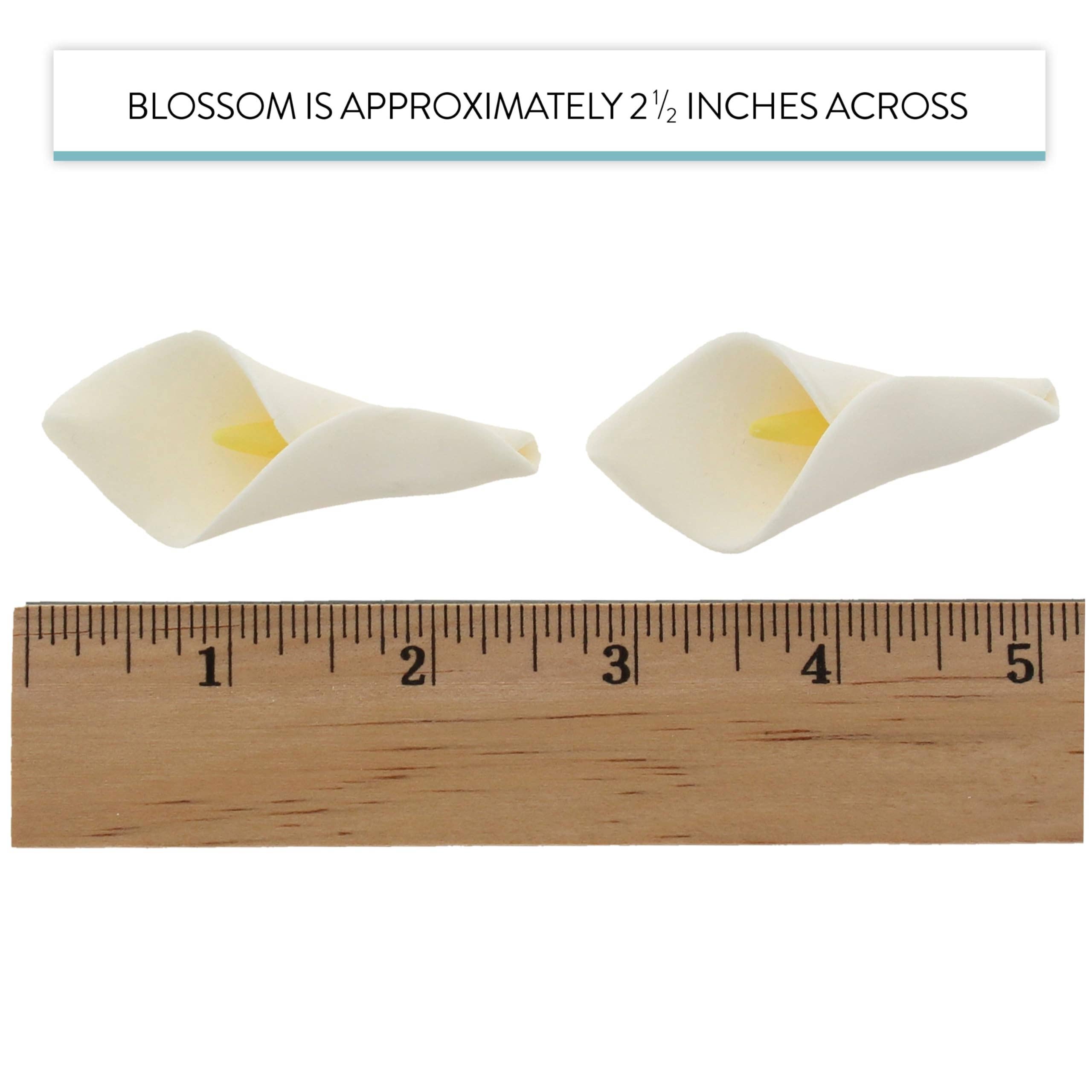 Global Sugar Art - Wholesale Cake/Cupcake Topper - Calla Lily Sugar Cake Flowers by Global Sugar Art, White with Yellow, Unwired, Medium, 18 Count6