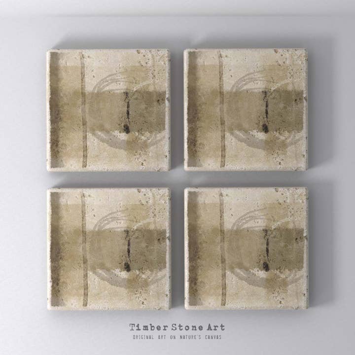 ENSEMBLE_ABS33_943 - Ensemble de 4 sous-verres en pierre naturelle pour la vente par Timber Stone Art