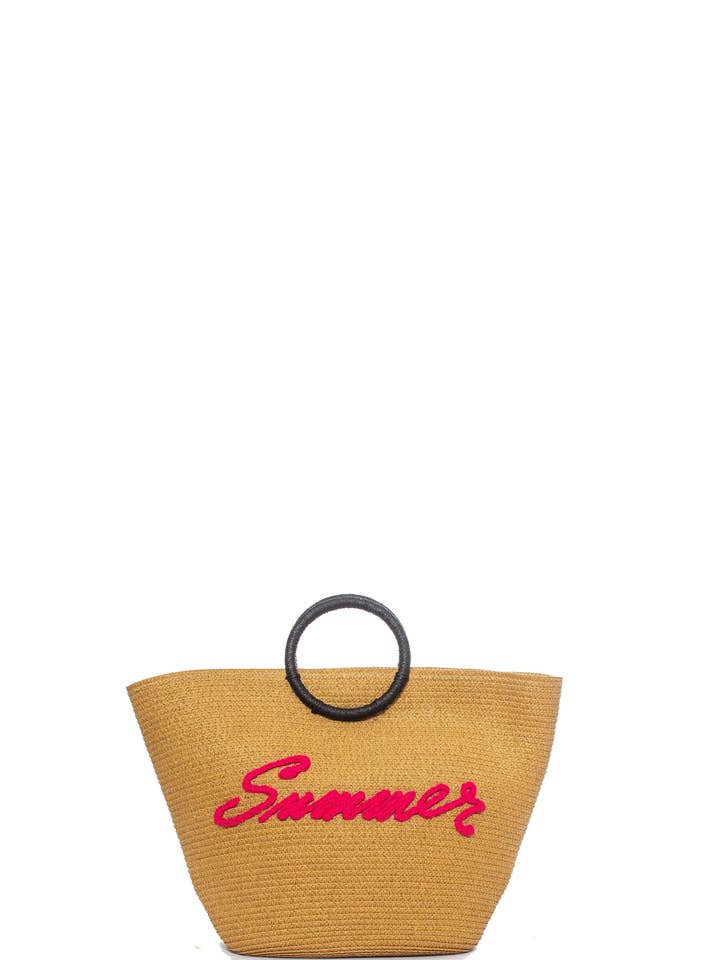 SHOPPING SUMMER ROUND HANDLE 100%POLY +FRINGES 100%PAPER MAD for wholesale by Ayfee