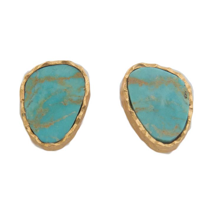 Puces d'oreilles - Turquoise pour la vente par Christina Greene LLC