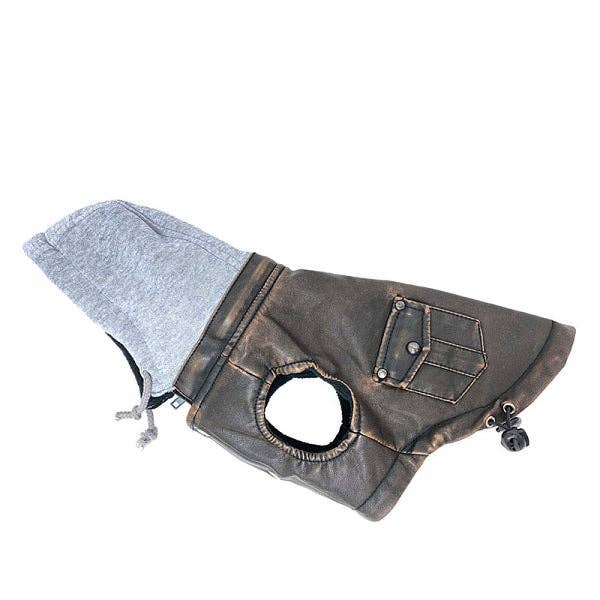 Doggie-Q leather-style coat for dog Medium for wholesale by La boite à Penny
