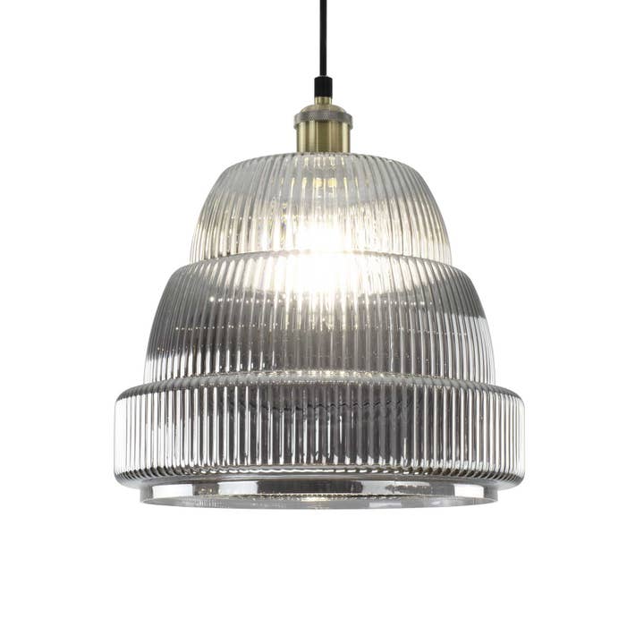 C-Création - Wholesale Kroonluchter/hangend licht - Gekleurd geribbeld glazen hanglamp Chani