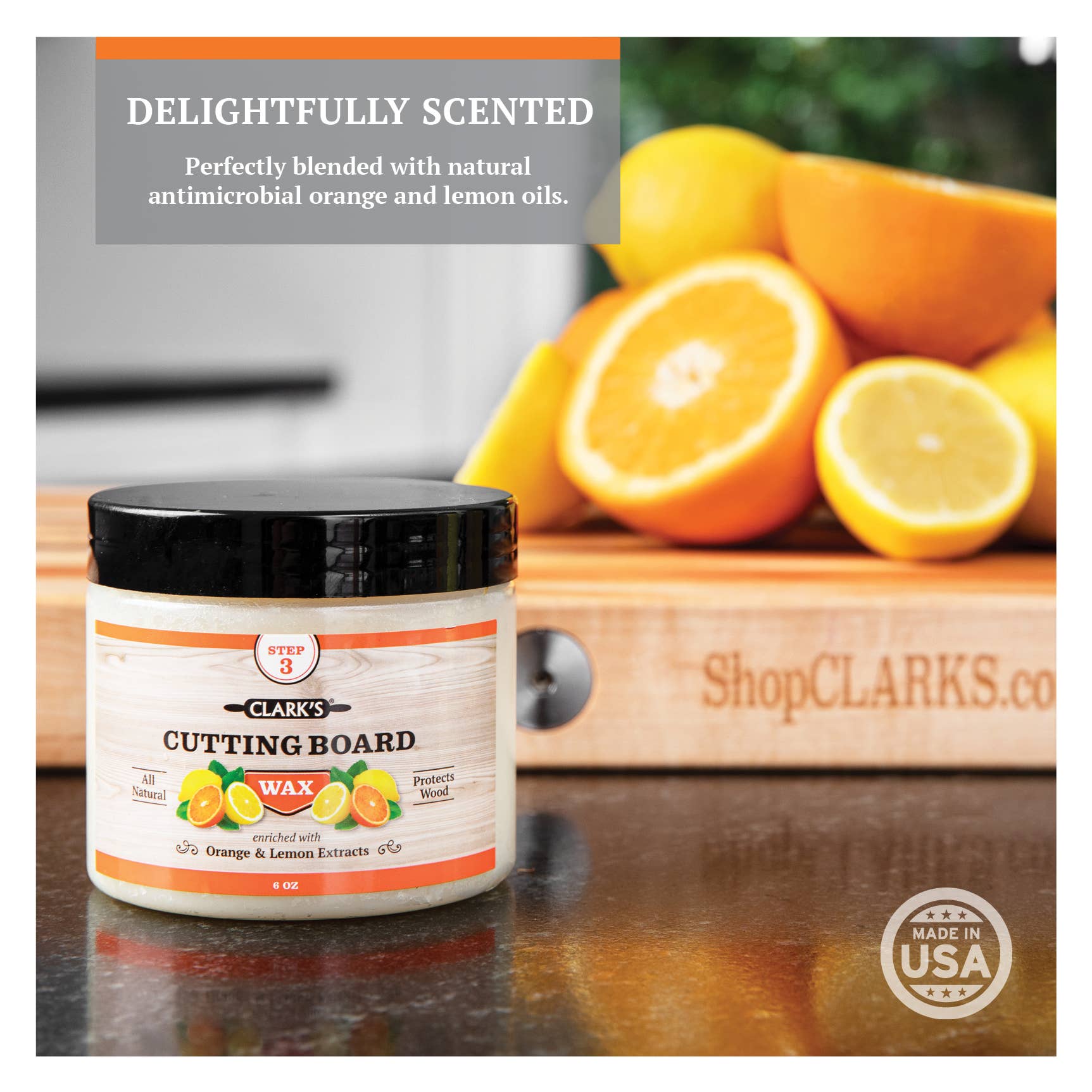 CLARK'S - Vente Planche à découper - Cire pour planche à découper CLARK'S 170 g | Parfum orange et citron4