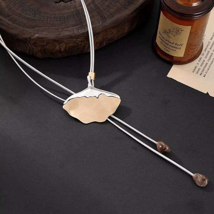 Silver Sector Metal Necklace N5691 for wholesale on Faire