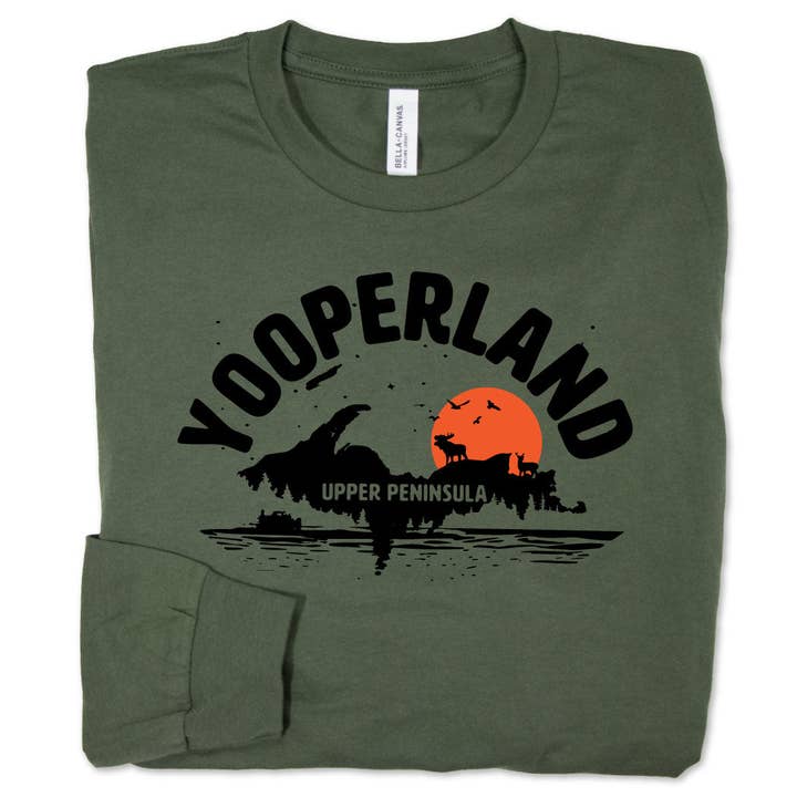 Yooperland long sleeve tee for wholesale by MICHIGAN VIBES