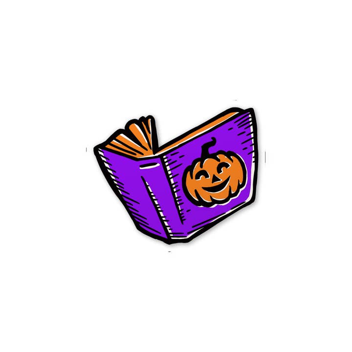 Autocollant Citrouille Livresque pour la vente par Fables & Tales Co.