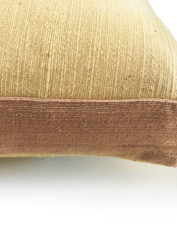 Mustard & Himalayan Contour Line Pillow 18x18in for wholesale by Happy French Gang