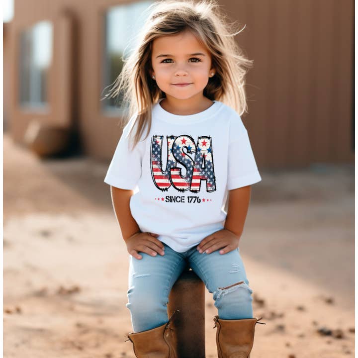 USA Since 1776 4th of July, American Flag Unisex Tee Shirt for wholesale by AvaryMaeInspirations