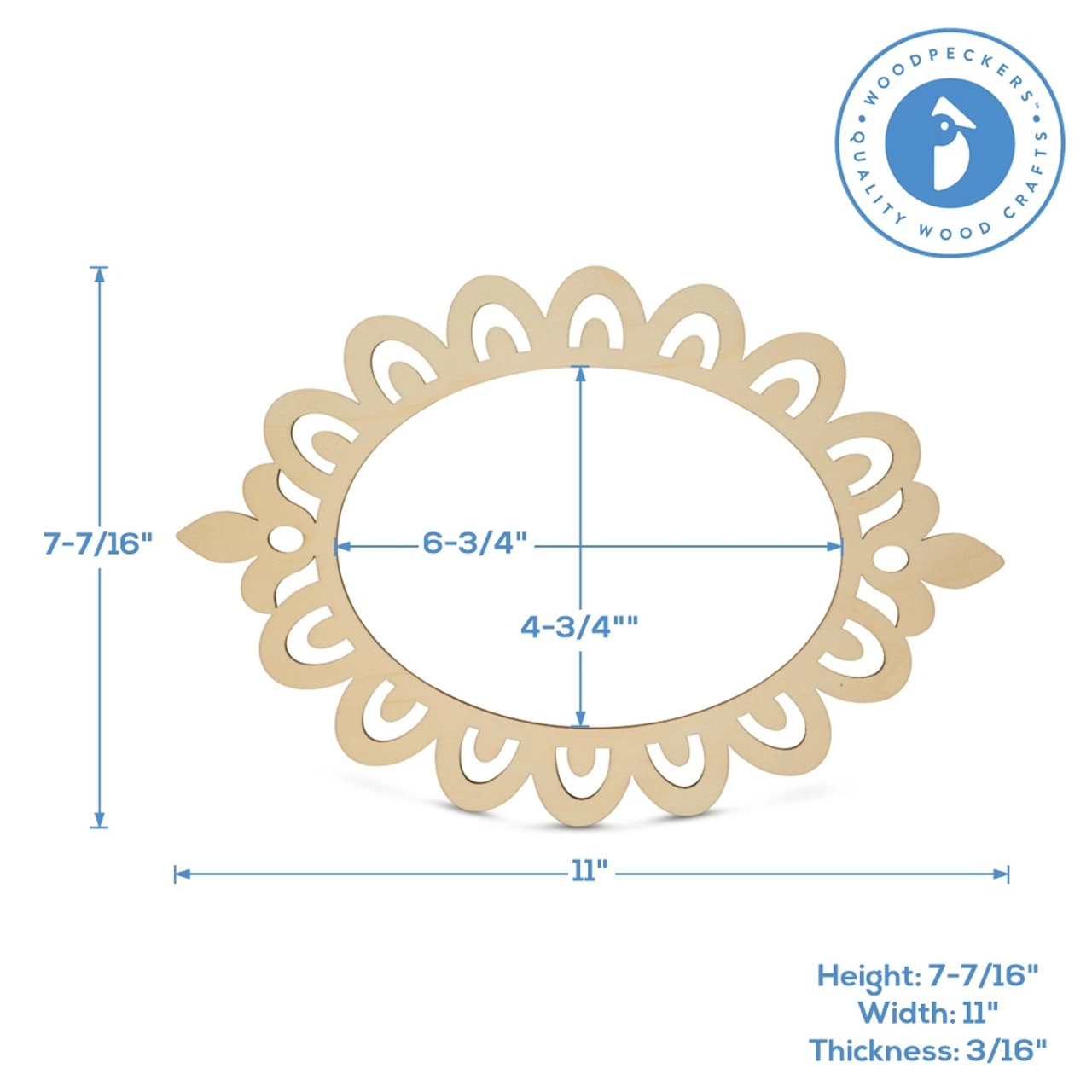 Woodpeckers Crafts - Wholesale Picture Frame - Oval Decorative Picture Frame , 7" X 11"2