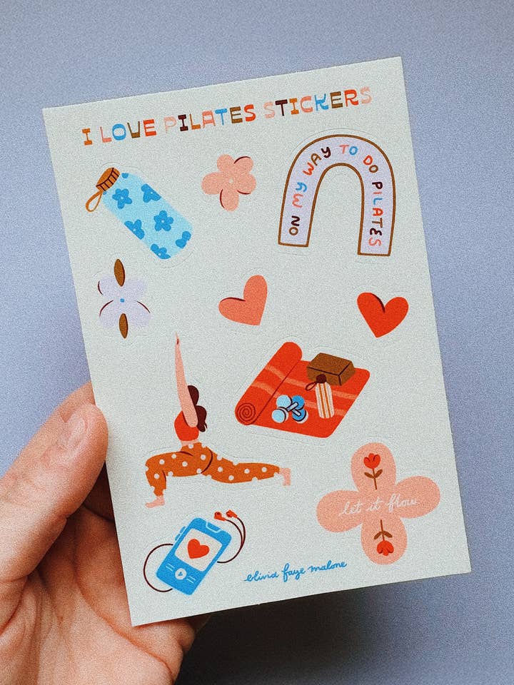 Pilates Sticker Sheet for wholesale by Olivia Faye Co