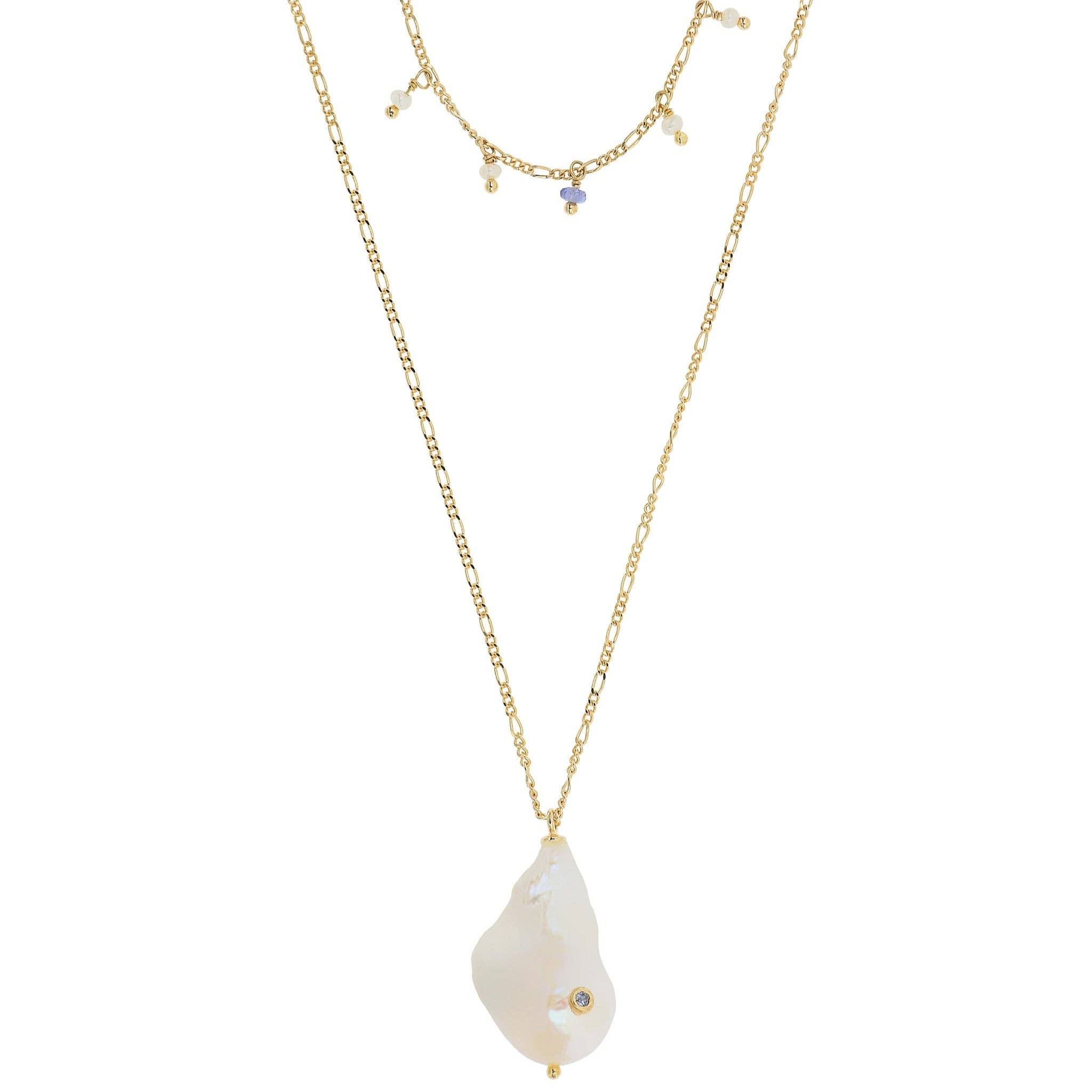 ISHWARA JEWELS - Vente Collier ras-de-cou - Collier double rang avec pendentif perle baroque/TZ | Perle baroque0