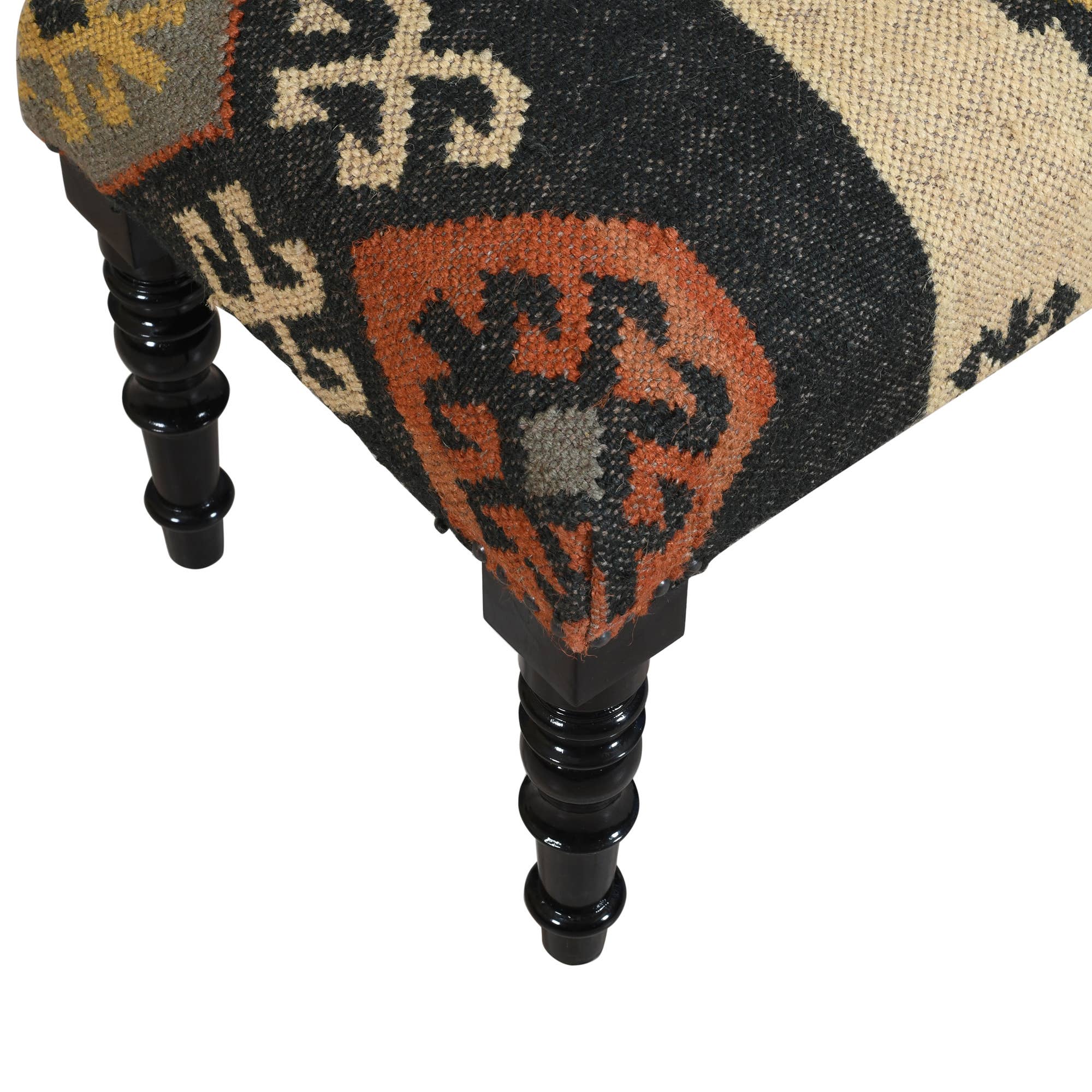 Multi Handmade Southwestern Upholstered Bench – Wood Legs for wholesale on Faire5