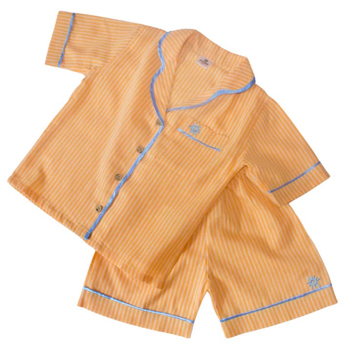 Hunter Orange Short Sleeve PJ Pyjama Set for wholesale by Maison Sunny