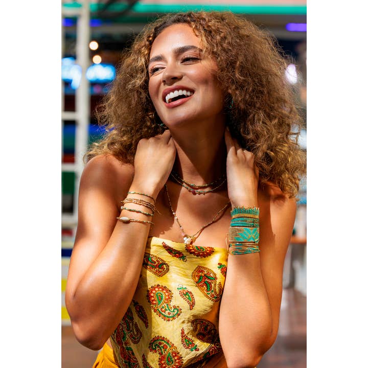 REMOVED BRAND - Wholesale Choker/Collar - Pack of 2 Rim C7 Necklaces Opal, Ruby Zoisite, Turquoise1