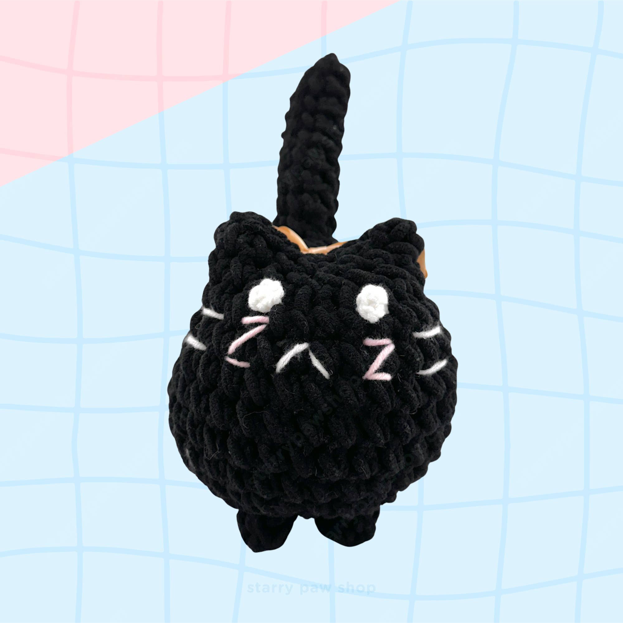 Starry Paw Shop - Wholesale Stuffed/Plush Toy - Kids & Baby - Cute Fat Crochet Cat | 4 Colors Large 8x10" No plastic parts1