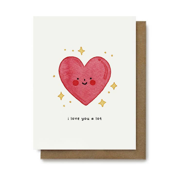 I Love You A Lot Heart Card for wholesale by Minna May Design
