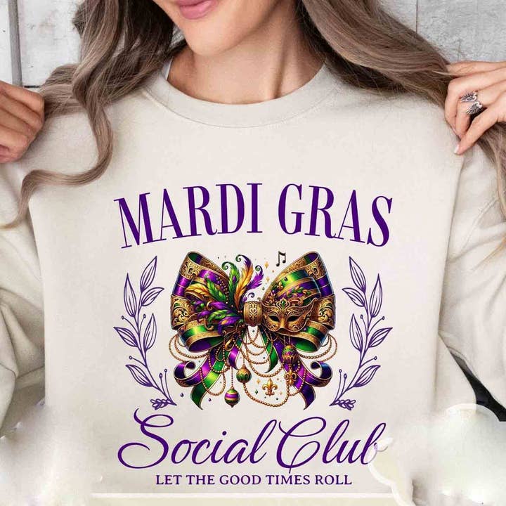 Mardi Gras Social Club Shirt, Mardi Gras Squad Sweatshirt voor wholesale door NVC Ecommerce LLC