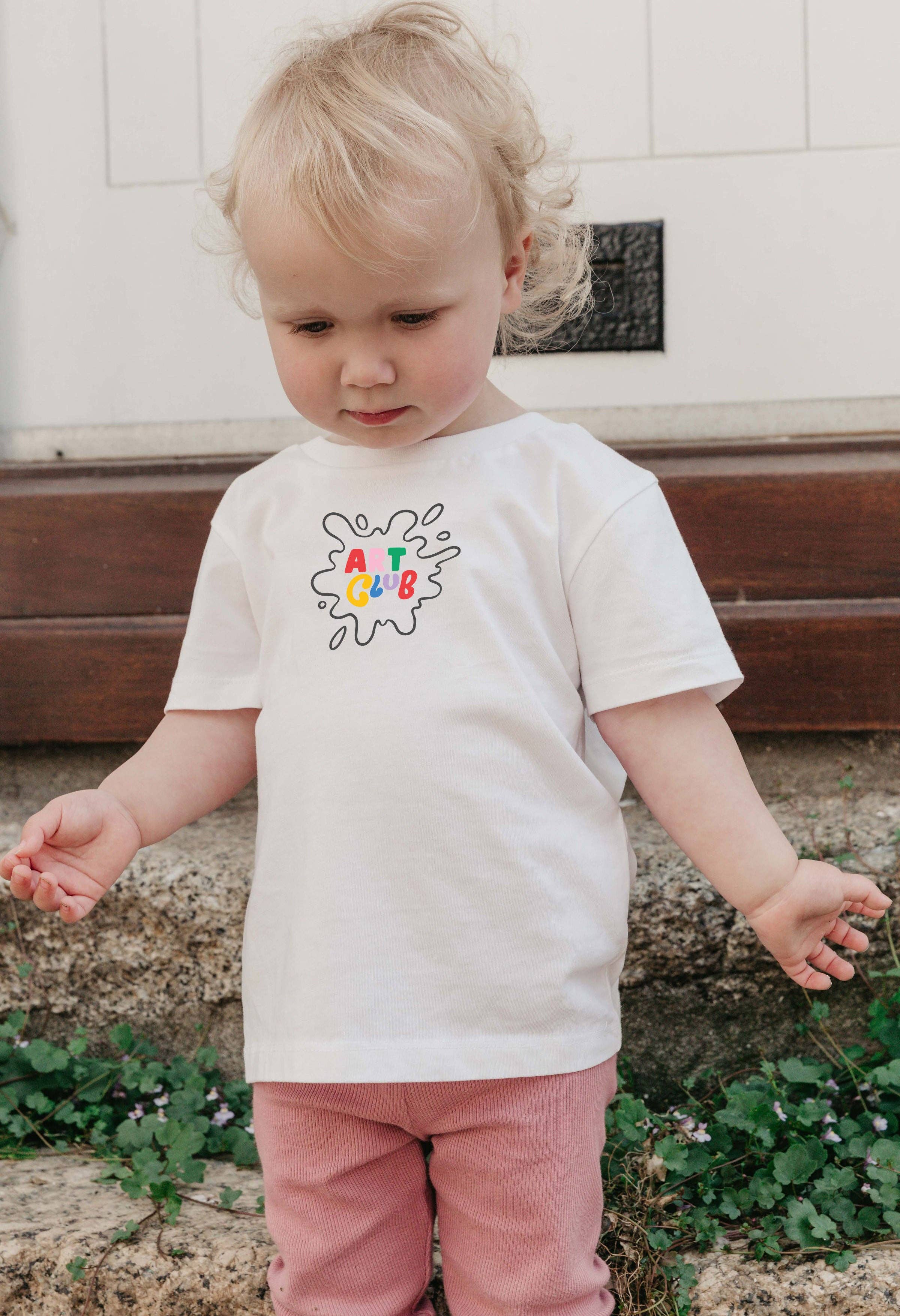 Morning Club Clothing – T-shirts estampadas – Criança por atacado – T-shirt Infantil de Algodão Orgânico do Clube de Arte1