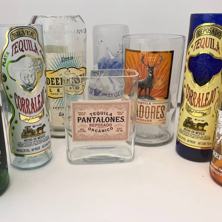 Recycled Glass Bottle Liquor Vase for wholesale by Texas UpCycle