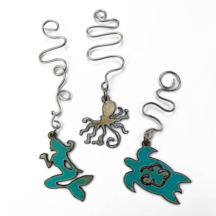 Dangles Nautique Vie Mer Sirène Tortue Mer Pieuvre plage pour la vente par Iron Jewel