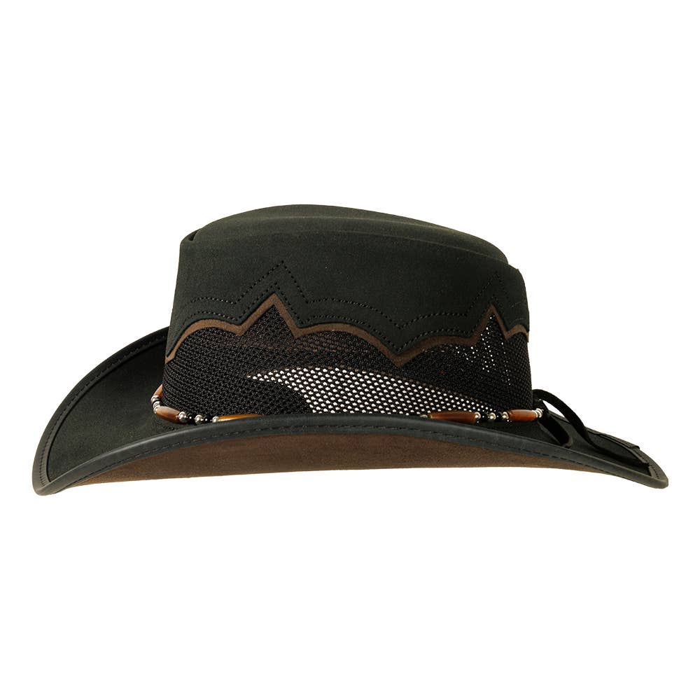 American Hat Makers – Chapéu de cowboy - Unissexo por atacado – Chapéu de Rede em Pele Genuína Outback - Estilo Sierra23