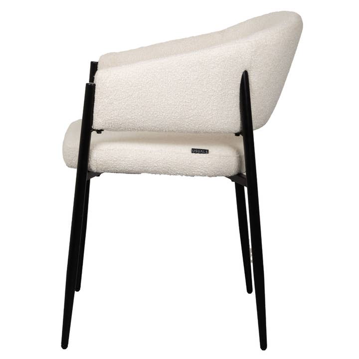 Usuals BV - Vente Chaises - Chaise de salle à manger Luna en bouclé crème2