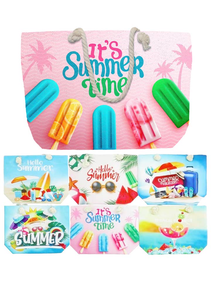 Bolso de lona Summer Beach Vibe con asa de cuerda para venta al por mayor de Cap Zone