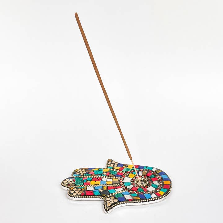 Artschatz LLC - Wholesale Incense Holder - Hamsa Hand - Multicolor - Incense Holder
