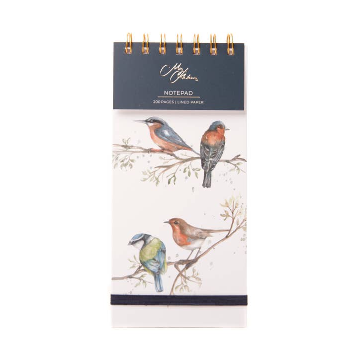 Taccuino con disegno ad acquerello «The Lookout», motivo: uccelli britannici per la vendita all'ingrosso da parte di Meg Hawkins Art