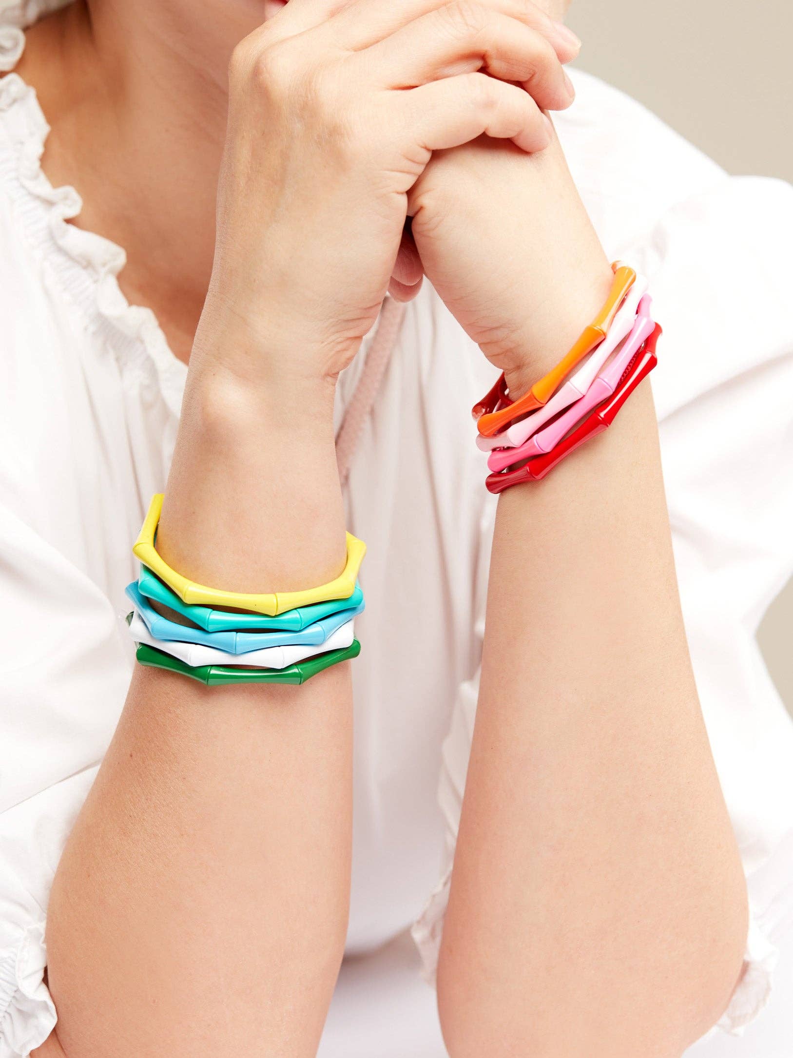 ZENZII Jewelry - Wholesale Link & Chain Bracelet - Enamel Bamboo-Style Stretch Bracelet15