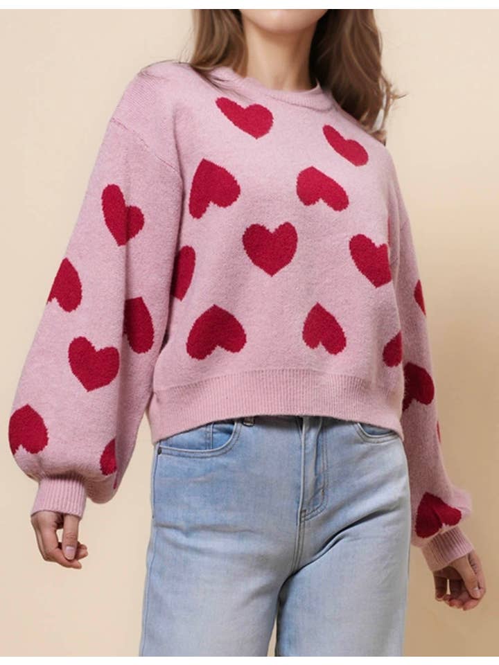 Sweetkama - Wholesale Pullover-trui - Dames - Dames Valentijns Hart Kleurblok Trui SKT411081